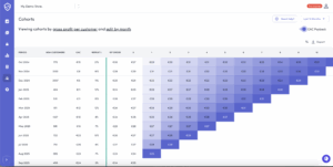 Customer Lifetime Value Cohort Chart – StoreHero cohort chart tracking profitability